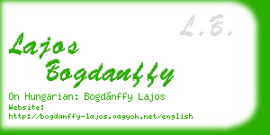 lajos bogdanffy business card